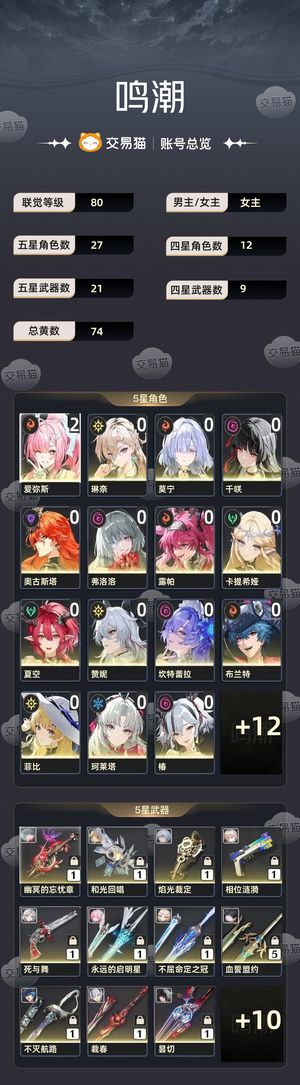 鸣潮【80级】 开服号配队多
