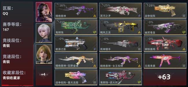 逆战：未来【赛季167级收藏角色17武器55近战武器22传说插件89】