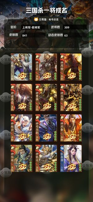 三国杀一将成名（三国杀十周年）【上将军-前将军】 多阴间自己看吧。