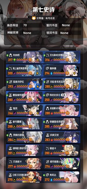 第七史诗【70级】 一速325 54光暗26 25