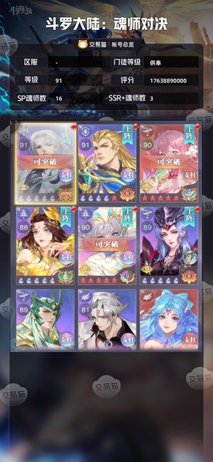 斗罗大陆：魂师对决【供奉,91级】 176亿供奉神王霍雨浩142抽