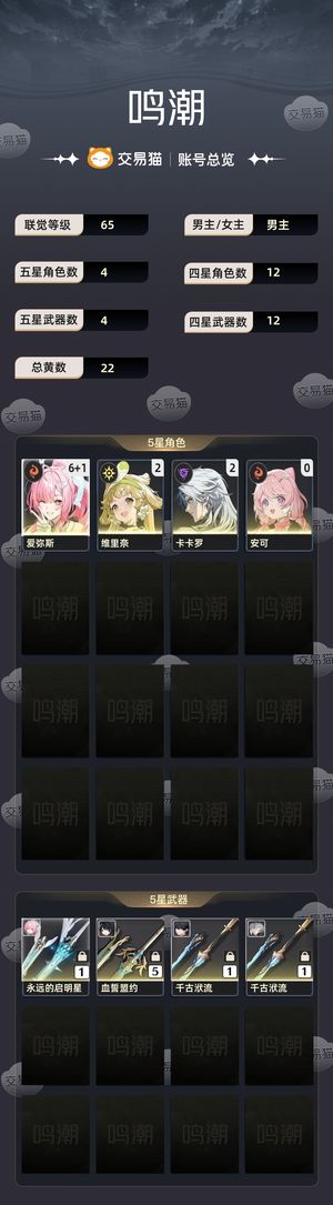 鸣潮【65级】 61爱弥斯2链维里奈1万星声