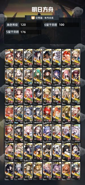 明日方舟【120级】 明日方舟多幻神一百六星高练度