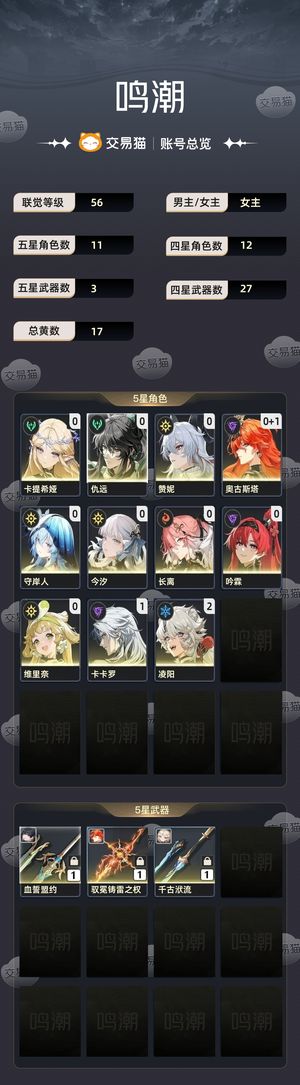 鸣潮【56级】 自玩账号不玩了出了