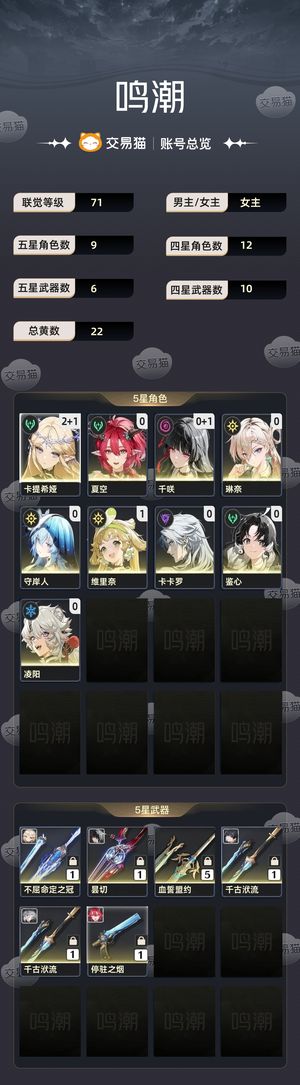 鸣潮【71级】 剩1.4万星声组2队