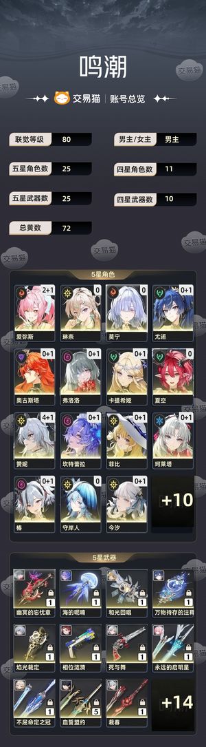 鸣潮【80级】 80级 男主 五星25