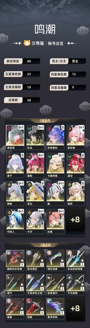 鸣潮【80级】 开服号 弃坑了