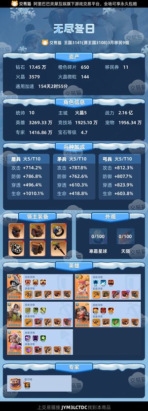 无尽冬日【统帅10级】 没时间玩了