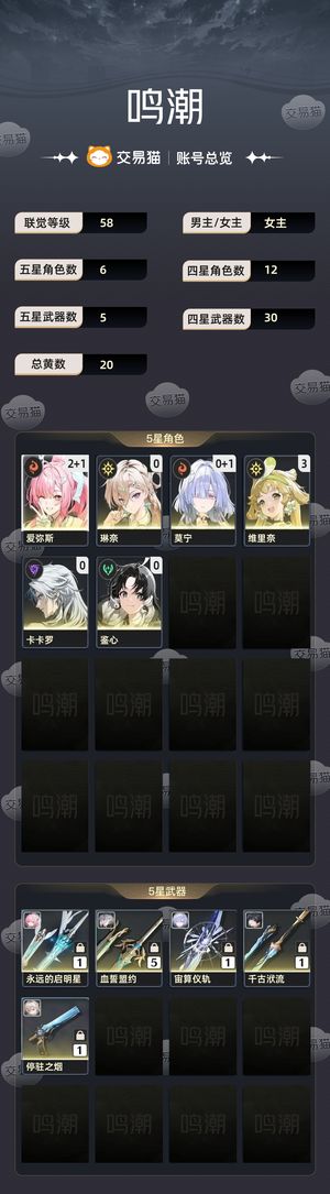 鸣潮【58级】 2命爱弥斯，非科技号