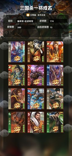 三国杀一将成名（三国杀十周年）【偏将军-征虏将军】15宝玉乐大乔田尚衣