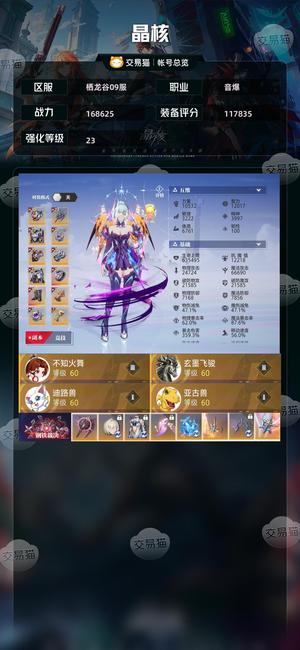 晶核【战力168625】 满年套三火舞三麒麟二马五级冒险