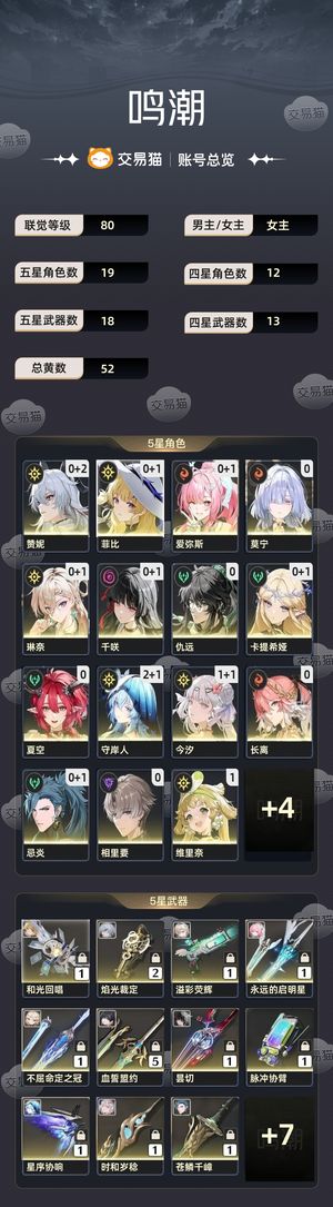 鸣潮【80级】 鸣潮三队满配号