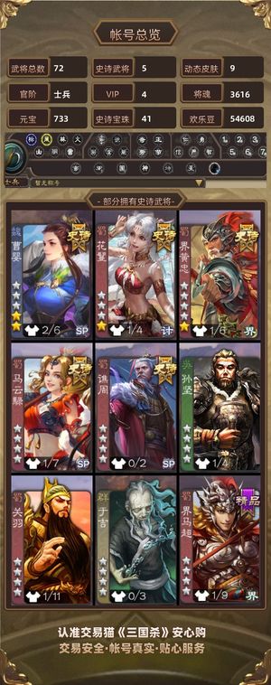 三国杀【士兵,V4】 超级兵女将号配奇门太虚皮