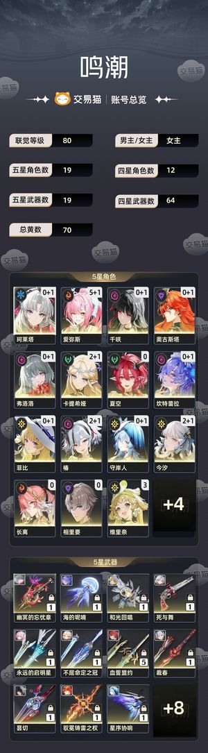 鸣潮【80级】 开服一手号，多up