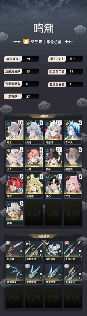 鸣潮【79级】 2命今汐带皮肤
