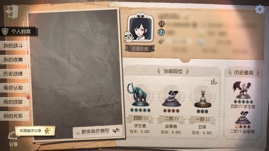 第五人格【12级】 幻灯师限定金 阁cd到六号