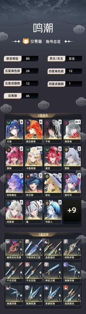 鸣潮【80级】 完整8配队109抽3.0未探索