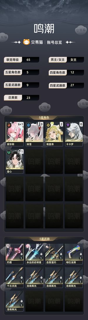 鸣潮【65级】 毕业6命爱弥斯01绯雪