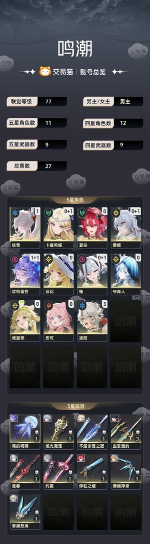 鸣潮【77级】 11绯雪低价出