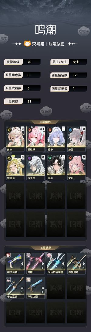 鸣潮【70级】3命小爱01绯雪有完整配对