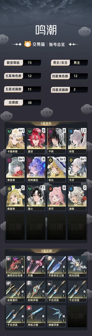 鸣潮【73级】 自玩21绯雪4 1卡提