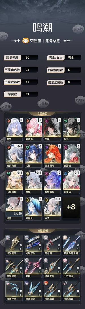 鸣潮【80级】 开服号，不想玩了
