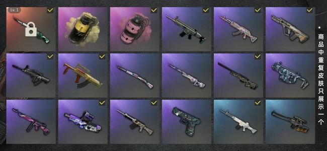 绝地求生（PUBG）生存等级17 名誉等级2 成长武器1 载具1 枪皮41 女团柳智敏 吉赛尔带初邮