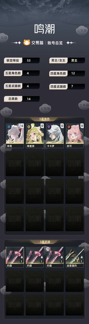 鸣潮【53级】6 3绯雪，4k星声