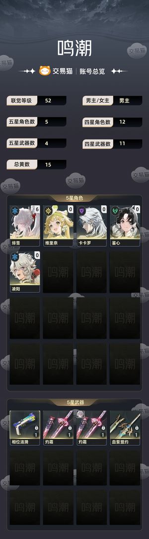 鸣潮【52级】62绯雪，1.3w星声