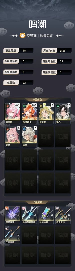 鸣潮【68级】 61爱弥斯 01西格莉卡