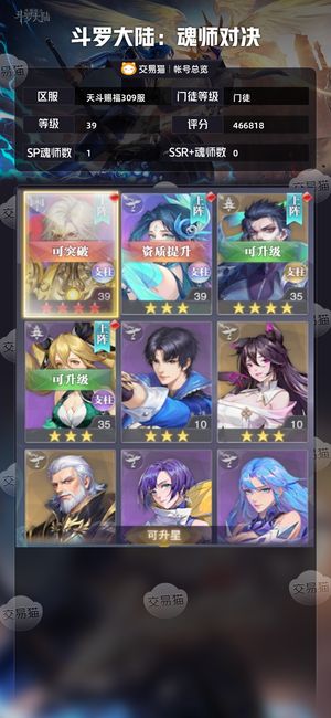 斗罗大陆：魂师对决【门徒,39级】 天斗赐福309 红4霍