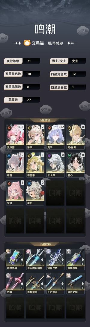 鸣潮【71级】有绯雪，小爱队伍也完整