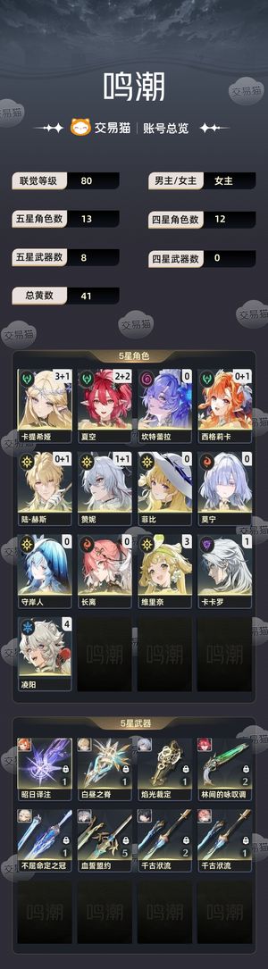 鸣潮【80级】【b服】23有词条的31卡提