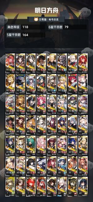 明日方舟【118级】死绑，多六星，有怪猎.周年限定