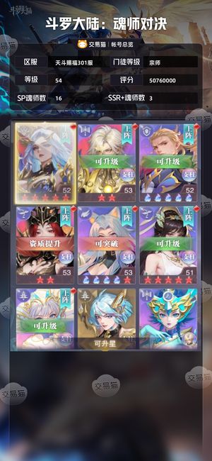 斗罗大陆：魂师对决【宗师,54级】 该有的基本都有战力也高