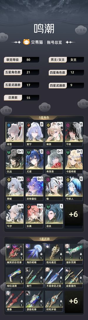 鸣潮【80级】 80级 女主 五星21