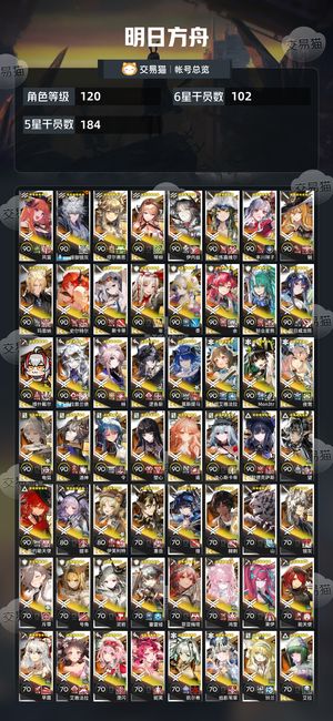 明日方舟【120级】 379图鉴150时装102六星