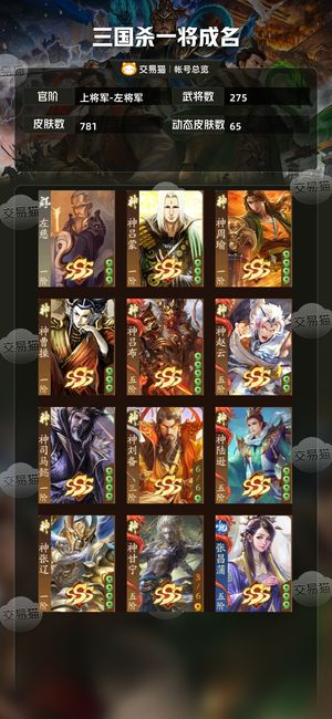 三国杀一将成名（三国杀十周年）【上将军-左将军】 神张飞乐貂蝉周妃