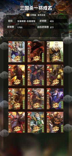 三国杀一将成名（三国杀十周年）【车骑将军-车骑将军】 车骑将军动皮多武将多