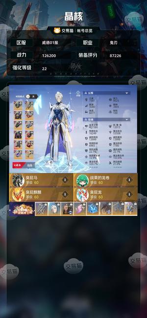 晶核【鬼刃战力126200】 最便宜的22强化号