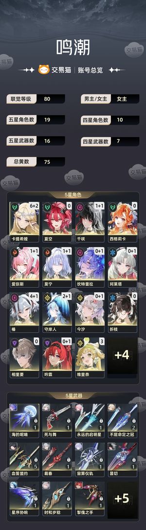 鸣潮【80级】 6 2完美毕业卡提希娅
