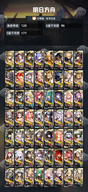 明日方舟【120级】 540石头，300多抽，高练度