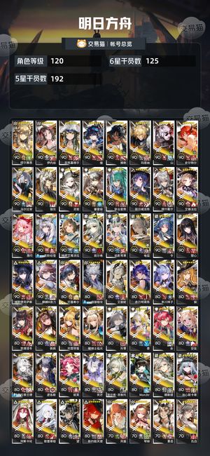 明日方舟【120级】 全图鉴全限定253皮肤联动已出