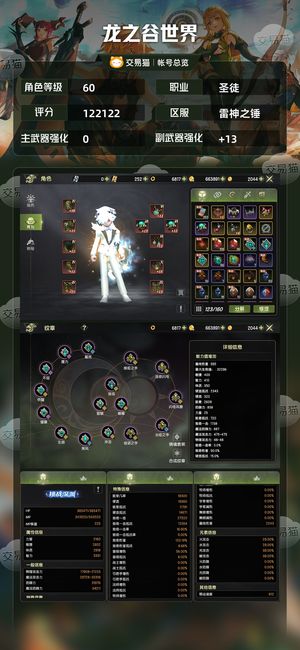 龙之谷世界【60级圣徒】 12.2万奶 吃香职业