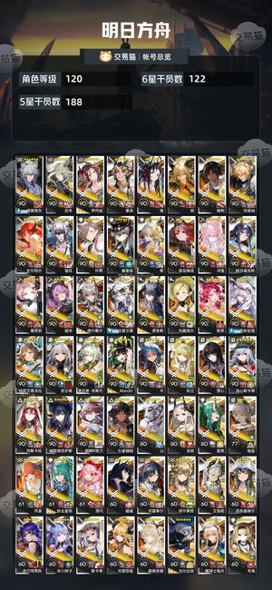 明日方舟【120级】 全限定，401个干员