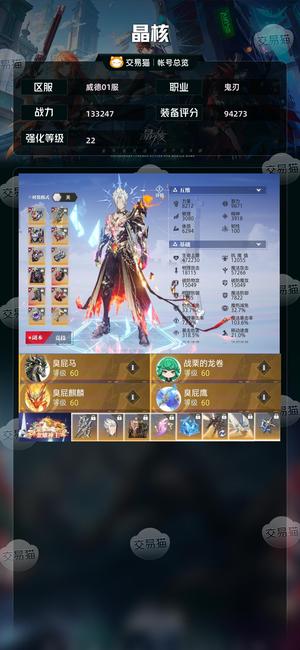 晶核【鬼刃战力133247】 最便宜的22强化号