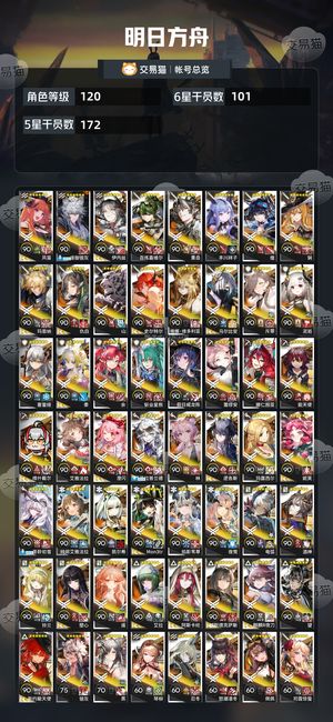 明日方舟【120级】超大杯角色多，抽数多，石头多