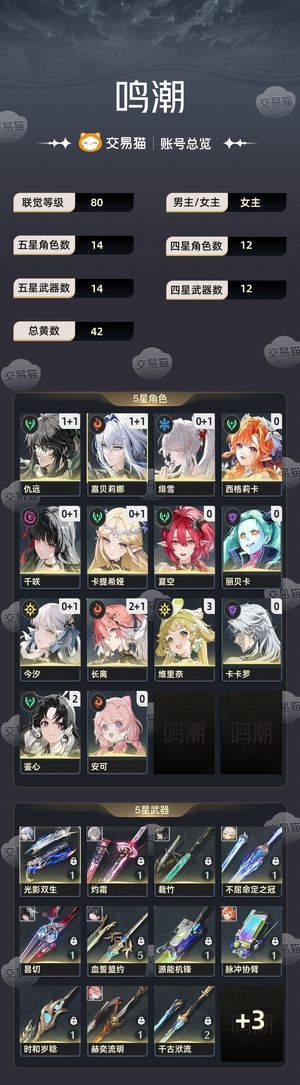 鸣潮【80级】b服欧皇号 b服欧皇号