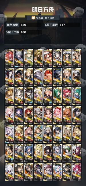 明日方舟【120级】 117六星200皮多超大杯