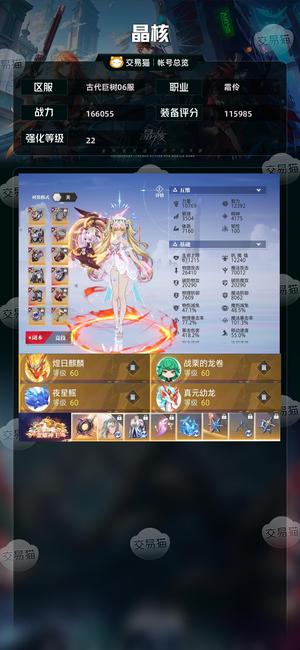 晶核【霜伶战力166055】 225共鸣22武器全武器带双灯